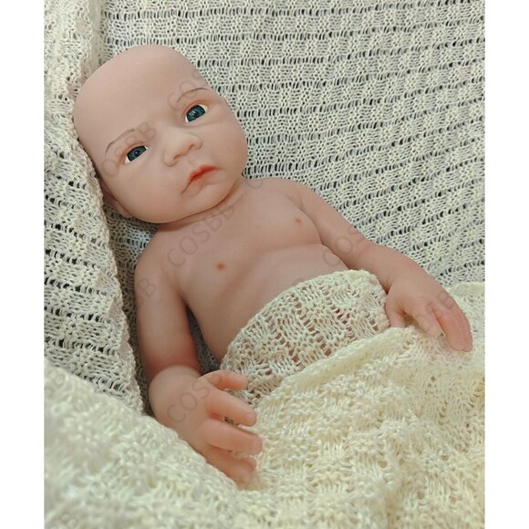 45cm Drink-Wet System Reborn Baby Boy Real Baby Weight 6.6lbs Full Silicone Doll - Picture 2 of 10
